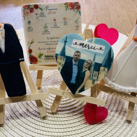 Remerciements coeur personnalisé avec photo