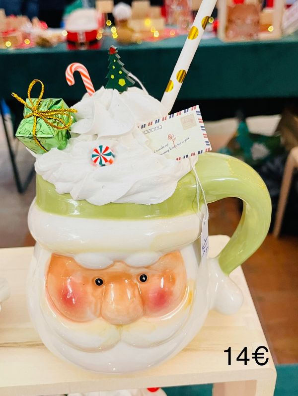 mug père noel vert